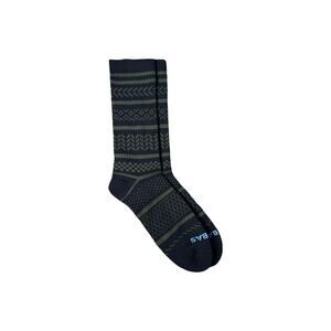 Bombas Winter Calf Socks Midweight Cushioned Knit Green Black Pattern Size Large
